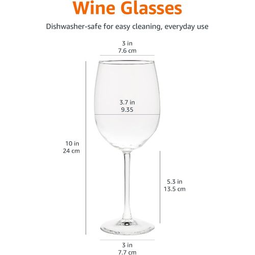  [아마존베스트]Amazon Basics All-Purpose Wine Glasses, 19-Ounce, Set of 4
