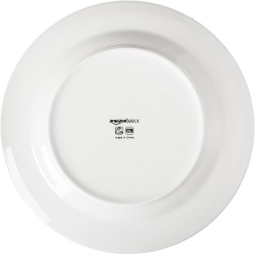  [아마존베스트]Amazon Basics 18-Piece White Kitchen Dinnerware Set, Dishes, Bowls, Service for 6