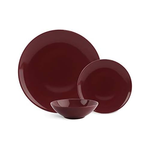  [아마존베스트]Amazon Basics 18-Piece Stoneware Dinnerware Set - Cream, Service for 6
