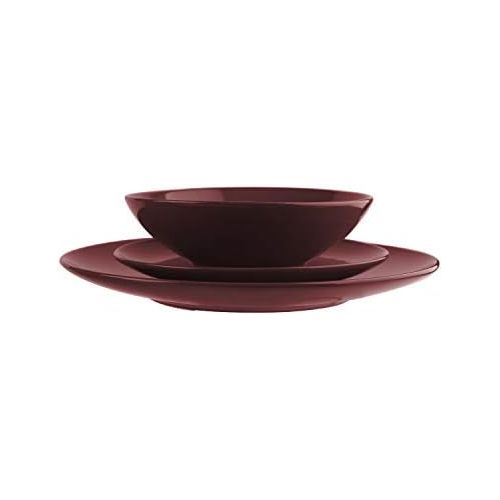  [아마존베스트]Amazon Basics 18-Piece Stoneware Dinnerware Set - Cream, Service for 6