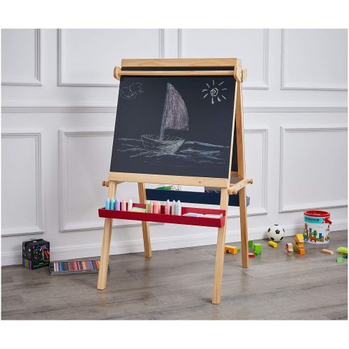  [아마존베스트]Amazon Basics Kids Standing Art Easel, Chalkboard, 2 Paper Rollers