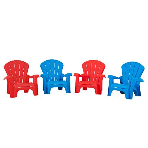  [아마존베스트]Amazon Basics Indoor and Outdoor Plastic Toddler Chairs - 4 Pack, Multicolor