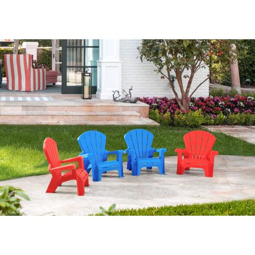  [아마존베스트]Amazon Basics Indoor and Outdoor Plastic Toddler Chairs - 4 Pack, Multicolor