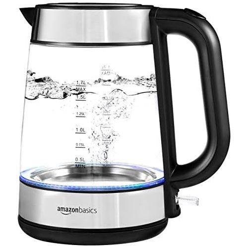  [아마존베스트]AmazonBasics - Electric glass kettle, 1.7 L, 2200 W.