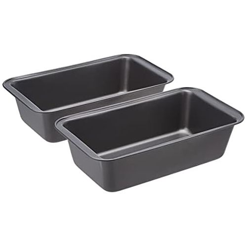  [아마존베스트]AmazonBasics - Bread baking pan, non-stick coated, carbon steel, 23.5 x 12.7 cm, 2-pack