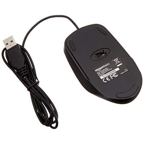  [아마존베스트]AmazonBasics 3-Button USB Optical Mouse, Black