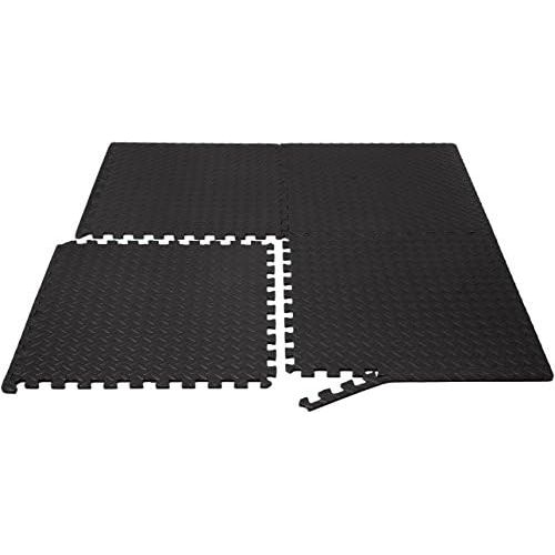  [아마존베스트]AmazonBasics Protective Mat Puzzle Set / Underlay Mat, 6 Puzzle Mats, Each 61 x 61 cm / Total 2.2 m², Black