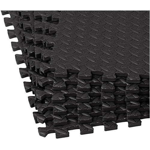  [아마존베스트]AmazonBasics Protective Mat Puzzle Set / Underlay Mat, 6 Puzzle Mats, Each 61 x 61 cm / Total 2.2 m², Black