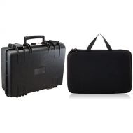 Amazon Basics Medium Hard Camera Case - 18 x 14 x 6 Inches, Black & Large Carrying Case for GoPro and Accessories - 13 x 9 x 2.5 Inches, Black