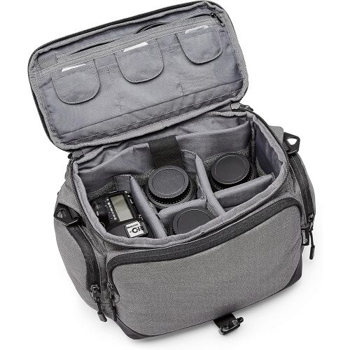  Amazon Basics Large DSLR Camera Gadget Bag - 11 x 6 x 8 Inches (Gray)