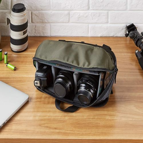  Amazon Basics 2-Way Camera Bag - 14 x 10 x 5 Inches (Green)
