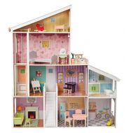 Amazon Basics 4-Story Wooden Dollhouse and Furniture Accessories for 12-inch Dolls