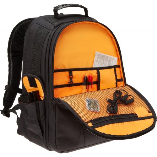 AmazonBasics DSLR and Laptop Backpack - Orange interior