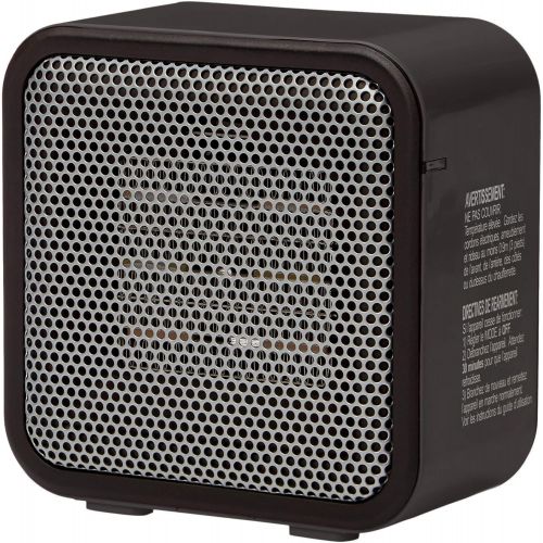  Amazon Basics 1500W Ceramic Personal Heater with Adjustable Thermostat, Black & 500-Watt Ceramic Small Space Personal Mini Heater - Black