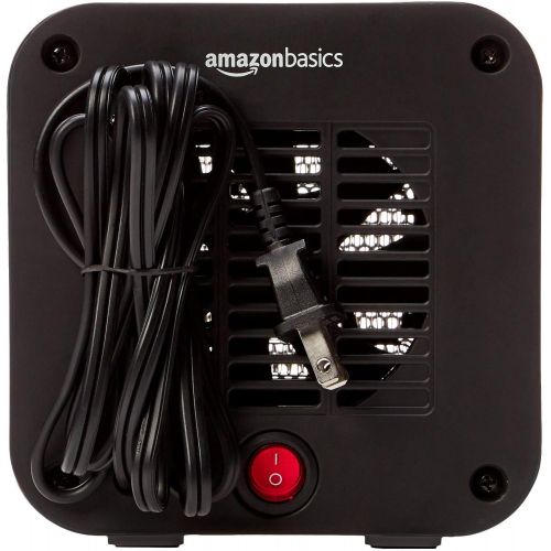  Amazon Basics 1500W Oscillating Ceramic Heater with Adjustable Thermostat, Black & 500-Watt Ceramic Small Space Personal Mini Heater - Black
