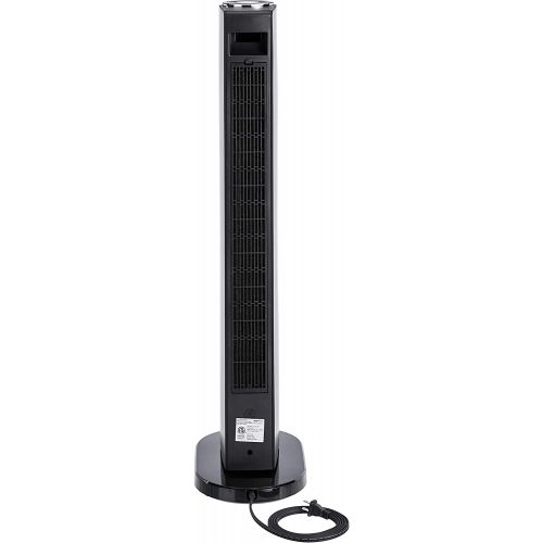  Amazon Basics 34 1500W Premium Portable Oscillating Ceramic Tower Space Heater with Remote, 3 Heat Settings