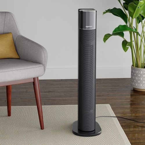  Amazon Basics 34 1500W Premium Portable Oscillating Ceramic Tower Space Heater with Remote, 3 Heat Settings