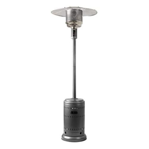  Amazon Basics 46,000 BTU Outdoor Propane Patio Heater with Wheels, Commercial & Residential - Slate Gray