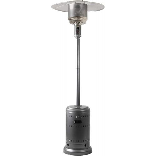  Amazon Basics 46,000 BTU Outdoor Propane Patio Heater with Wheels, Commercial & Residential - Slate Gray