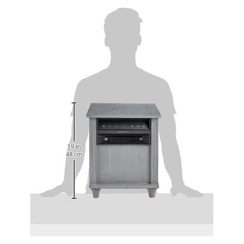  Amazon Basics Cabinet Style Space Heater, Grey Wood Grain Finish, 1500W