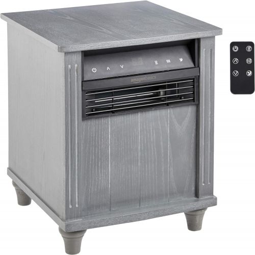  Amazon Basics Cabinet Style Space Heater, Grey Wood Grain Finish, 1500W