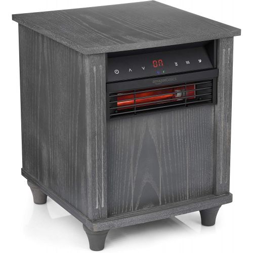  Amazon Basics Cabinet Style Space Heater, Grey Wood Grain Finish, 1500W