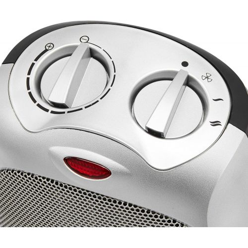  Amazon Basics 1500W Ceramic Personal Heater with Adjustable Thermostat, Silver