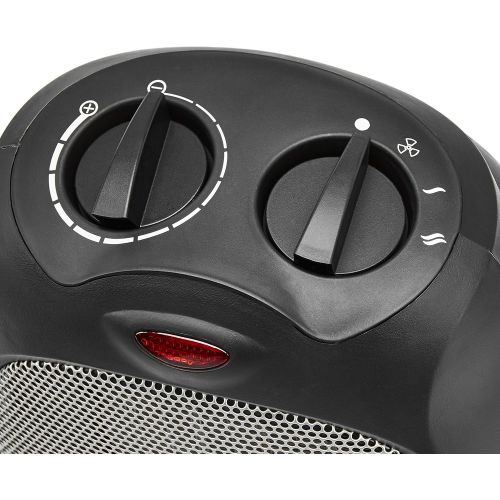  Amazon Basics 1500W Ceramic Personal Heater with Adjustable Thermostat, Black