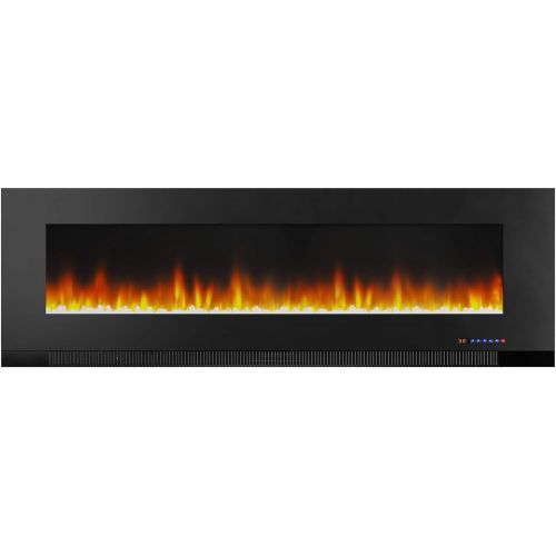  Amazon Basics Wall-Mounted Recessed Electric Fireplace - 60-Inch, Black