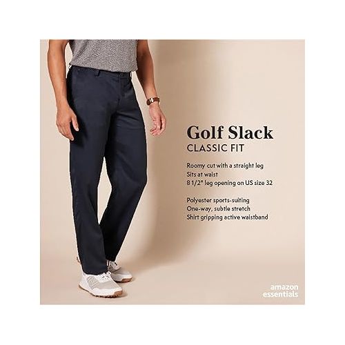  Amazon Essentials Men's Classic-Fit Stretch Golf Pant (Available in Big & Tall)