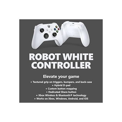  Microsoft Controller for Series X / S, & Xbox One (Latest Model) - Robot White (Renewed)