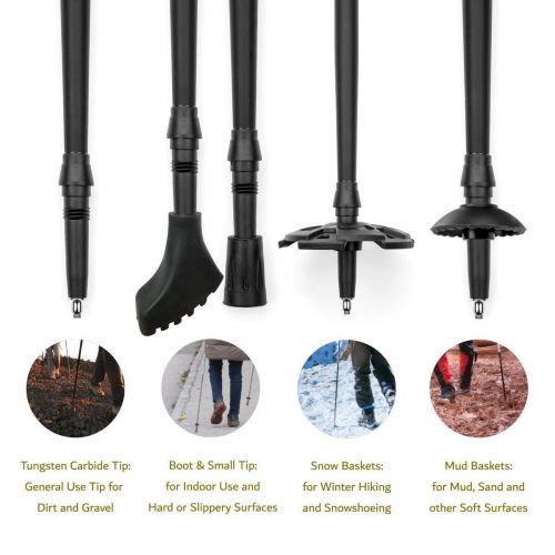  Amazon Renewed Cascade Mountain Tech Aluminum Quick Lock Trekking Poles - Collapsible Walking or Hiking Stick (Renewed)