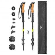 Amazon Renewed Cascade Mountain Tech Carbon Fiber Quick Lock Trekking Poles - Collapsible Walking or Hiking Stick (Renewed)