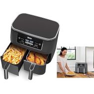 Ninja DZ100 Foodi 4-in-1, 8-qt., 2-Basket Air Fryer with DualZone Technology, DZ100 8-qt BLACK (Renewed)