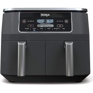 Ninja DZ201 Foodi 8 Quart 6-in-1 DualZone 2-Basket Air Fryer with 2 Independent Frying Baskets, Match Cook & Smart Finish to Roast, Broil, Dehydrate & More for Quick, Easy Meals, Grey (Renewed)