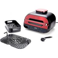 Ninja FG551 Foodi Smart XL 6-in-1 Indoor Grill with 4-Quart Air Fryer Roast Bake Dehydrate Broil and Leave-in Thermometer, Extra Large Capacity, a stainless steel Finish (Renewed) (Cinnemon/RED)