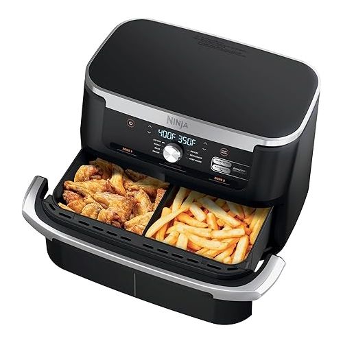  Ninja AD600CO Foodi 7-in-1 DualZone FlexBasket Air Fryer with 11-qt MegaZone (Renewed) Bundle with 2 Year Enhanced Protection Pack