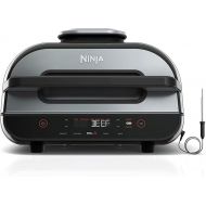 Ninja Foodi Smart XL FG550 4-in-1 Indoor Grill with 4-Quart Air Fryer Roast Bake Dehydrate Broil and Leave-in Thermometer, with Extra Large Capacity, and a stainless steel Finish (Renewed)