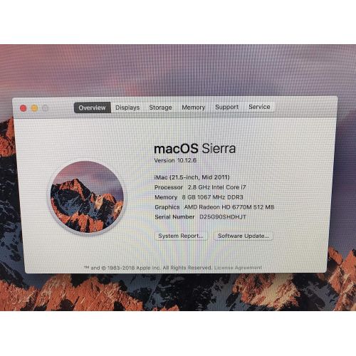 애플 [아마존 핫딜]  [아마존핫딜]Apple iMac MC812LL/A Intel Core i5-2500S X4 2.7GHz 4GB 1TB DVD+/-RW 21.5 MacOSX (Silver) (Renewed)