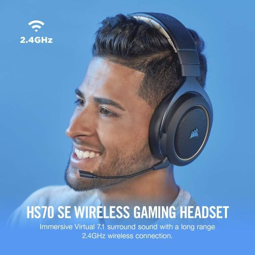 커세어 [아마존 핫딜]  [아마존핫딜]Amazon Renewed HS70 WIRELESS Gaming Headset Carbon (Renewed)