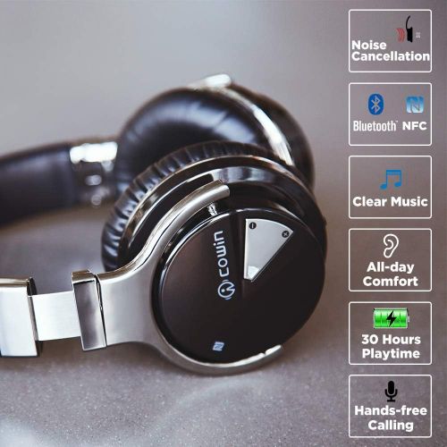  [아마존핫딜][아마존 핫딜] Amazon Renewed COWIN E7 Active Noise Cancelling Bluetooth Deep Bass Wireless Headphones with Microphone - Black (Renewed)