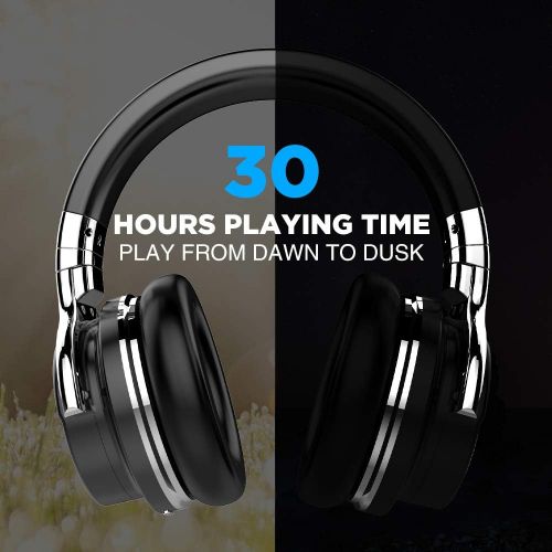 [아마존베스트]Cowin COWIN E7 Active Noise Cancelling Bluetooth Deep Bass Wireless Headphones with Microphone - Black (Renewed)