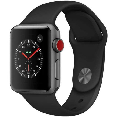 애플 [아마존베스트]Apple Watch Series 3 42mm Smartwatch (GPS + Cellular, Space Gray Aluminum Case, Black Sport Band) (Renewed)