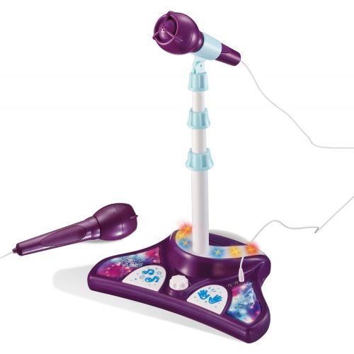 리틀 [아마존베스트]Little Pretender L P Kids Karaoke Machine with 2 Microphones and Adjustable Stand, Music Sing Along with Flashing Stage Lights and Pedals for Fun Musical Effects (Renewed)