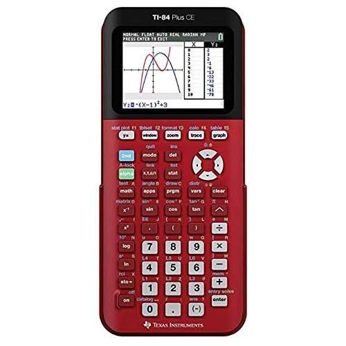  [아마존베스트]Texas Instruments TI-84 Plus CE Color Graphing Calculator, Red (Renewed)