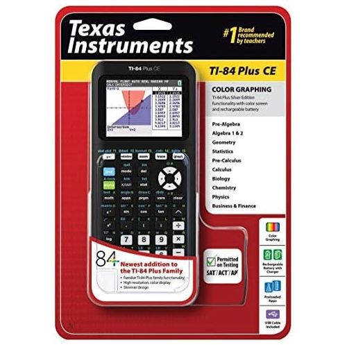  [아마존베스트]Texas Instruments TI-84 Plus CE Graphing Calculator, Black (Renewed)