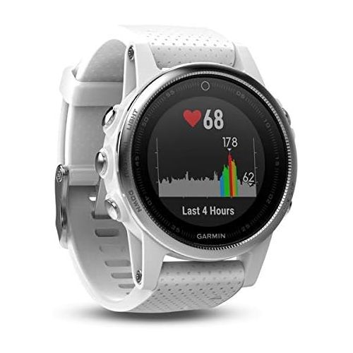 가민 [아마존베스트]Garmin fnix 5S, Premium and Rugged Smaller-Sized Multisport GPS Smartwatch, White, (Renewed)