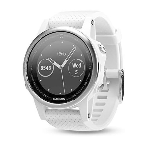 가민 [아마존베스트]Garmin fnix 5S, Premium and Rugged Smaller-Sized Multisport GPS Smartwatch, White, (Renewed)