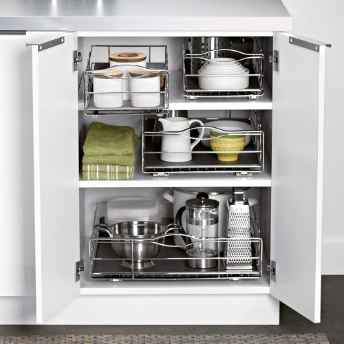  [아마존베스트]Amazon Renewed simplehuman Pull Out Cabinet Organizer 9, Stainless Steel (Renewed)