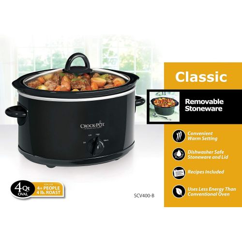  [아마존베스트]Amazon Renewed Crock-Pot 4-Quart Manual Slow Cooker, Black (Renewed)